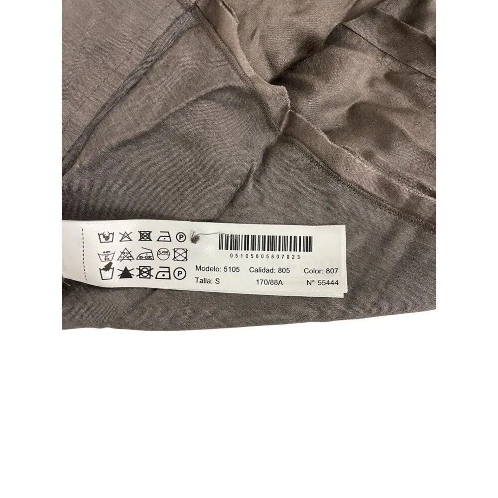 Massimo Dutti Womens Flowing Blouse S Small Brown Draped Collared 5105/805 NWOT - Picture 5 of 11